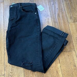 Free People Black Distressed Jeans